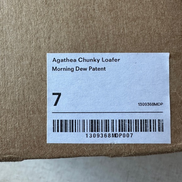 Reformation Agathea Chunky Loafer Morning Dew Patent 7 Rare - Picture 12 of 12